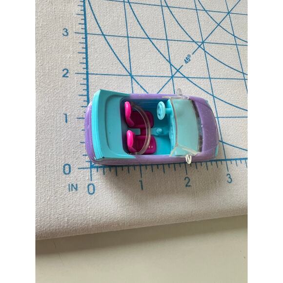 Vintage Polly Pocket 2007 Sparkly Violet Teal Convertible Toy Car Lot of 3 - Picture 7 of 7